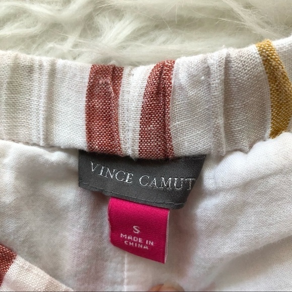 Vince Camuto Linen Split Leg Wrap Waist Tie Pants - Picture 7 of 8